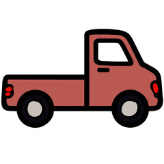 red pickup car