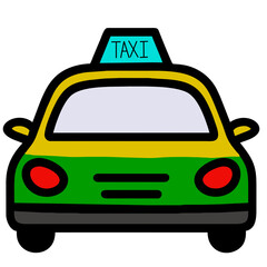 taxi sign isolated on white