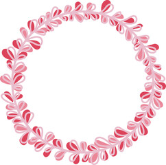 Fototapeta na wymiar Abstract sweet ivy wreath frame illustration for decoration on Valentine day, wedding and spring seasonal concept.