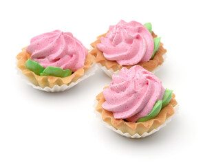 Three mini custard tart cakes