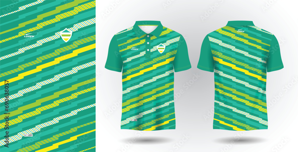 Wall mural abstract turquoise or jade polo sport shirt sublimation jersey template - Wall murals