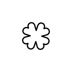 Fototapeta premium Four leaf clover icon. St Patrick's Day vector illustration on white isolated background. Flower shape.