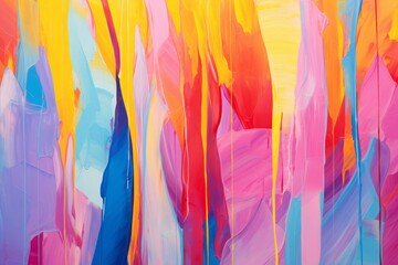 Abstract vibrant painting with dynamic strokes and bold colors, perfect for concepts of creativity and modern art.

