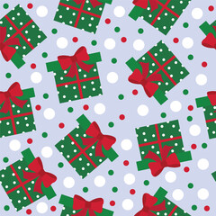 christmas seamless pattern with gift box