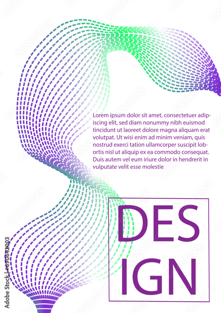 Poster linear gradient waves poster. grid and colorful lines. minimalistic abstract creativity and art. vio