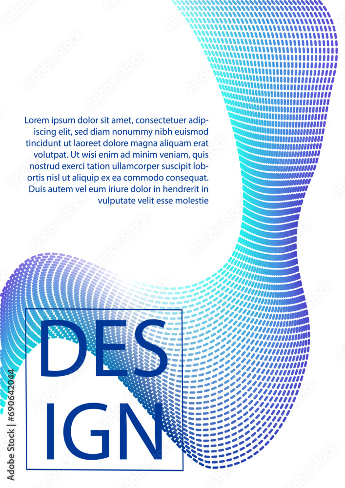 Poster linear gradient waves poster. grid and colorful lines. minimalistic abstract creativity and art. blu