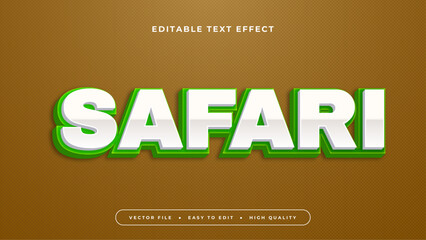 Brown green and white safari 3d editable text effect - font style