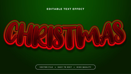Red and green christmas 3d editable text effect - font style