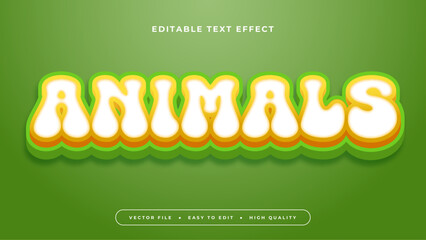 Green white and yellow animals 3d editable text effect - font style