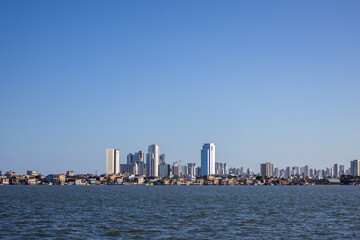 Fototapeta premium The metropolis with its imposing architecture makes up the urban landscape of Recife, the capital of Pernambuco, in the Northeast of Brazil.