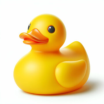 Yellow rubber duck isolated on white