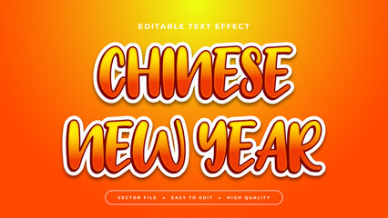 Yellow and orange chinese new year 3d editable text effect - font style