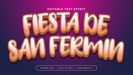 Pink brown and purple violet fiesta de san fermin 3d editable text effect - font style - obrazy, fototapety, plakaty