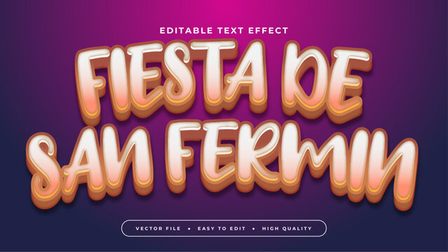 Pink brown and purple violet fiesta de san fermin 3d editable text effect - font style
