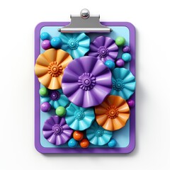 3D Clipboard Pencil On Purple Background , Background Images , Hd Wallpapers