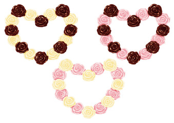 ベクター 薔薇 チョコレート ハート バレンタイン フレーム