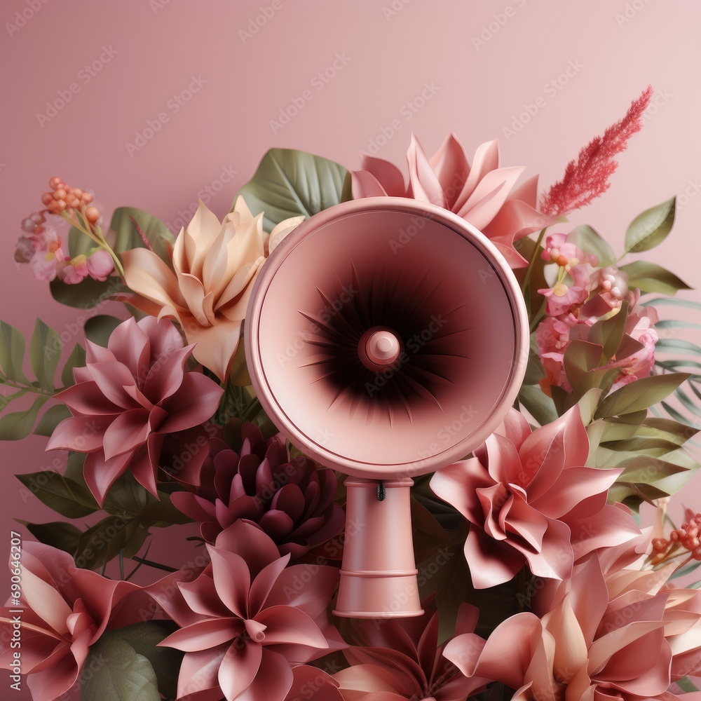 Wall mural 3D Megaphone Speaker Announce Romantic Valentine , Background Images , Hd Wallpapers