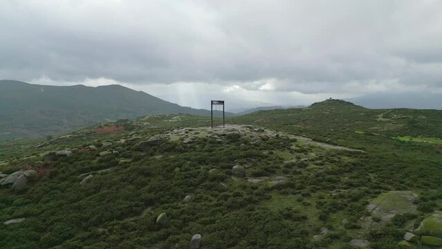 Aerial footage of the Mezio Swing at the entrance of the portuguese national park of Penada - Ger&ecirc;s