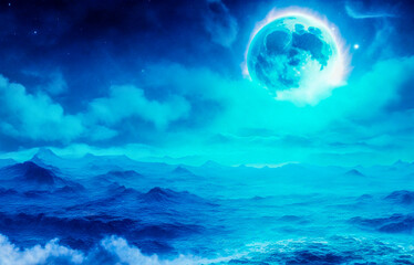 Holding dwarf fading star space nebula heaven clouds