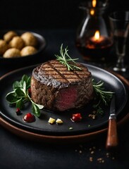 Fototapeta na wymiar Delicious Steak and Wine Pairing