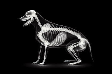 simple image x-ray of a dog. ai generative