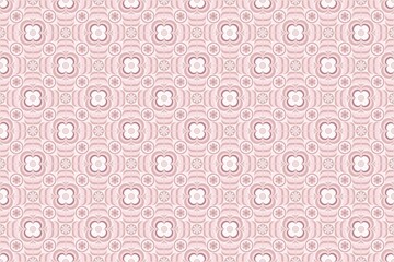 ピンクのレトロな花柄 かわいい 