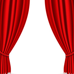 Red stage curtain for theater