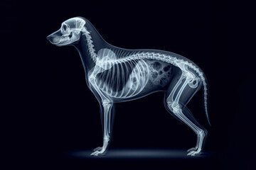 Obraz na płótnie Canvas simple image x-ray of a dog. ai generative