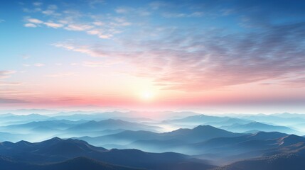 Fototapeta premium Beautiful view of colorful sunsets on the mountains.