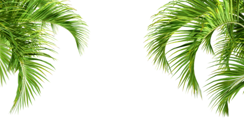 Cut out palm leaf isolated on white