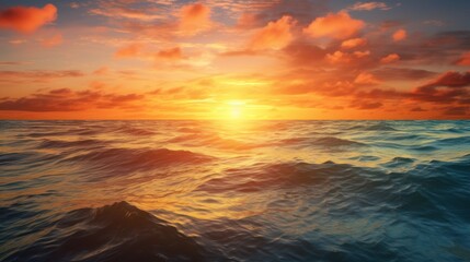 Fototapeta na wymiar Beautiful sunrise or sunset over the sea.
