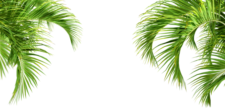 Cut out palm leaf isolated on white