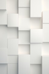 Minimalistic white squares arranged asymmetrically background 