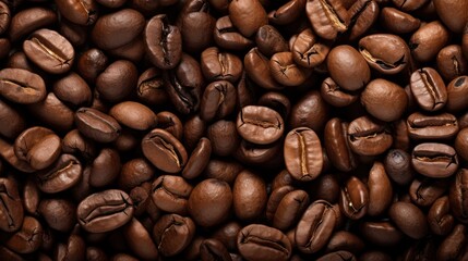 Obraz premium Roasting coffee beans that are selected for quality from fresh coffee beans.
