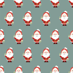 Christmas seamless pattern of Santa Clauses