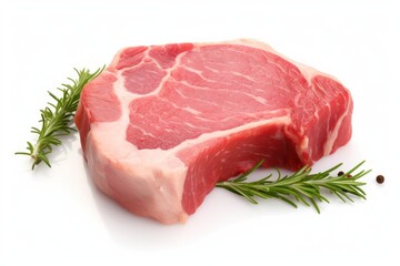 Raw pork chop isolated on white backgroun