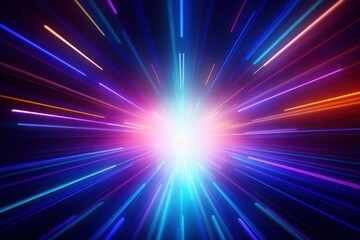 Obraz premium Abstract neon background in bright colors. colorful neon template light background live concert wall