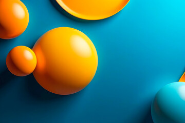 Abstract futuristic illustration background design in blue, yellow and orange colors.