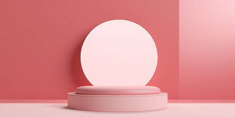pink luxury minimal 3d podium studio showcase stage scene product display background, valentine background