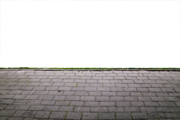 stone pavement with grass isolated png