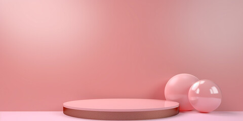 pink luxury minimal 3d podium studio showcase stage scene product display background, valentine background