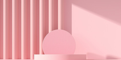 pink luxury minimal 3d podium studio showcase stage scene product display background, valentine background