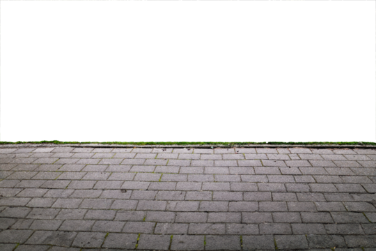stone pavement with grass isolated png