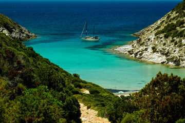 La spiaggia di Cala Lunga. Isola di Sant'Antioco. Sardegna, Italia