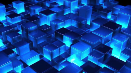 Electric Blue Glowing Rectangles
