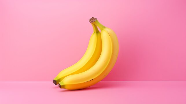 yellow bananas on a pink background.