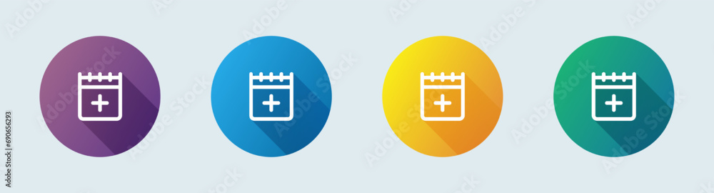 Poster add event line icon in flat design style. schedule signs vector illustration.