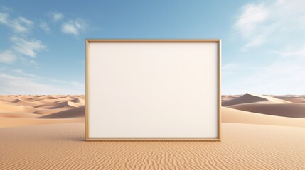 blank billboard on the beach  with  empty white mock up