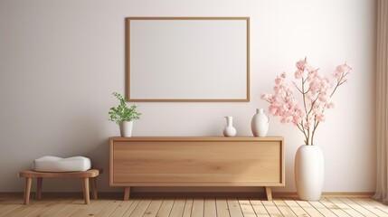 modern living room with couch and lcd tv  with  empty white mock up