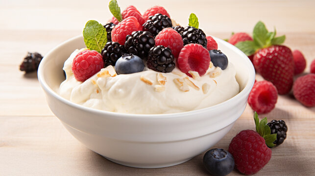yogurt with berries HD 8K wallpaper Stock Photographic Image 